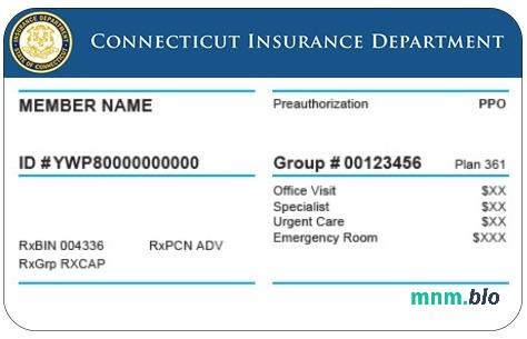 Connecticut karta ubezpieczenia zdrowotnego edytowalny szablon